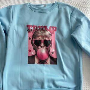 Trump bubble gum Blue Graphic Sweatshirt